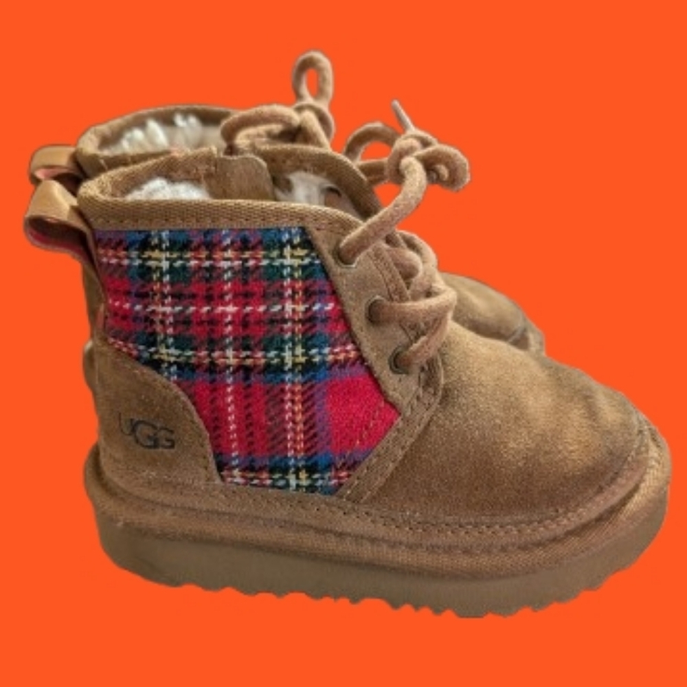UGG Neumel II Chukka Boots Tartan Plaid Toddler Size 7